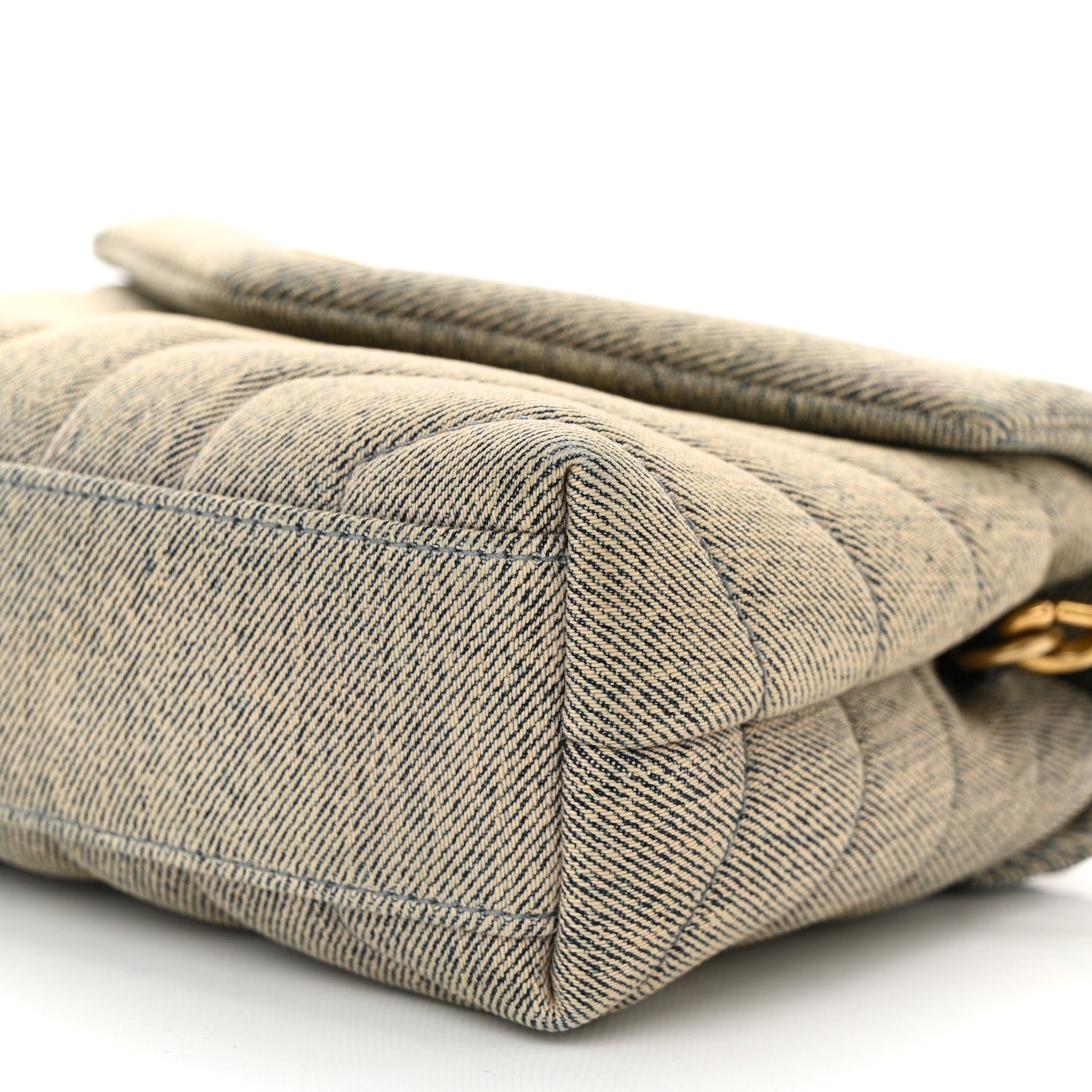 Saint Laurent Denim Y Quilted Monogram Toy Loulou Crossbody Bag Grey 10 of 10