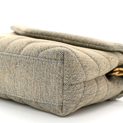 Saint Laurent Denim Y Quilted Monogram Toy Loulou Crossbody Bag Grey 10 of 10