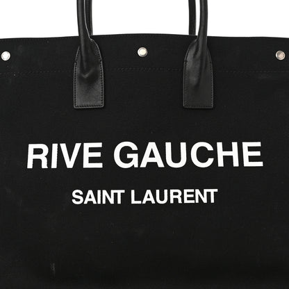 Saint Laurent Linen Calfskin Rive Gauche Tote Black 7 of 11