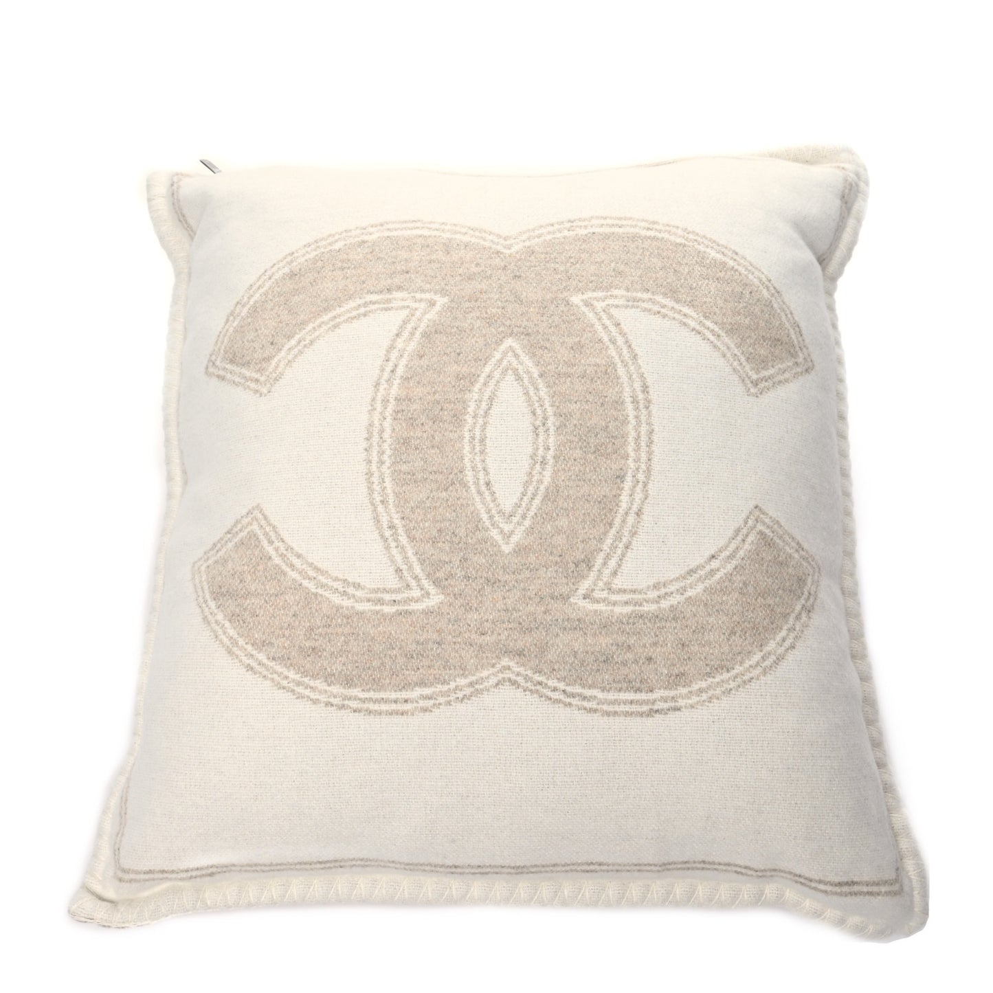 Merino Wool Cashmere CC Pillow Beige Off White