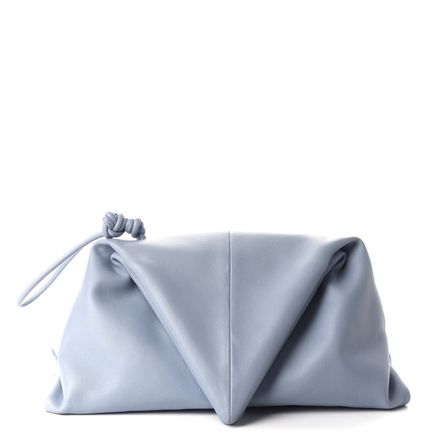 Bottega Veneta Lambskin BV Trine Clutch Ice 1 of 8