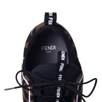 Fendi Stretch Fabric FFreedom Sneakers 35.5 Tobacco Black White 8 of 10