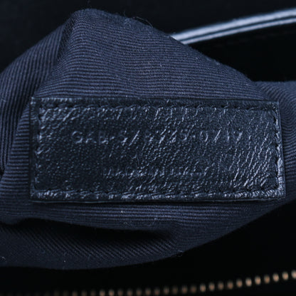 Saint Laurent Suede All-Over Monogram Large Le Monogramme Satchel Black 7 of 9