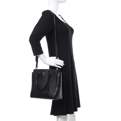 Prada Saffiano Soft Calfskin Zippered Tote Black 2 of 10