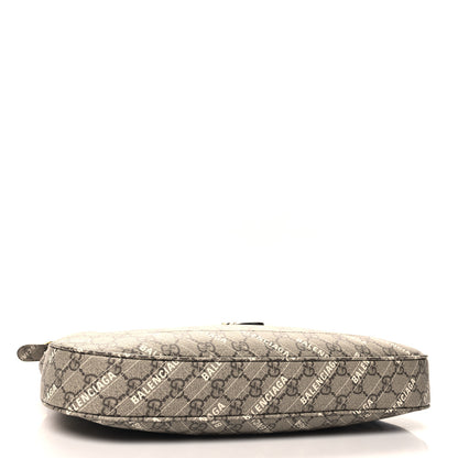 Gucci X BALENCIAGA GG Supreme Monogram Logo Print Medium Jackie 1961 Hobo Beige Ebony 4 of 10