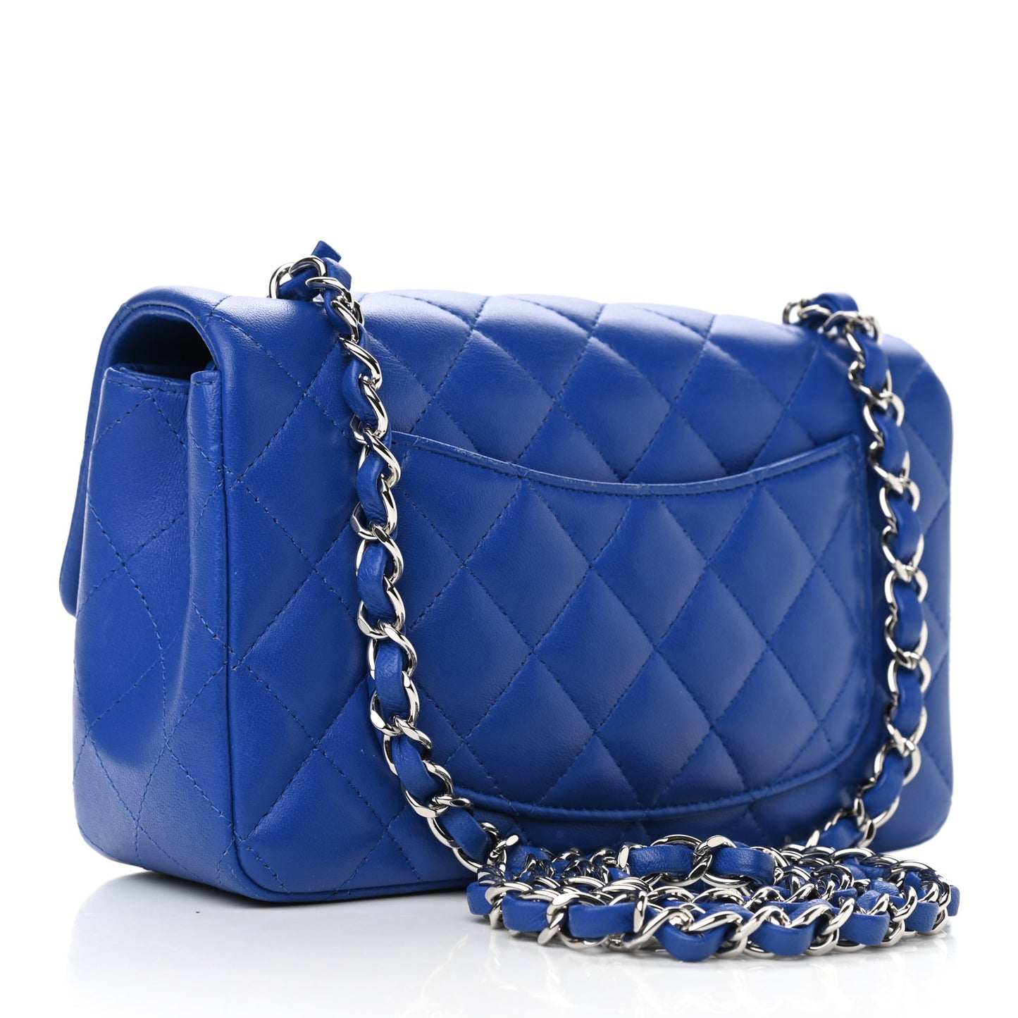 Lambskin Quilted Mini Rectangular Flap Royal Blue