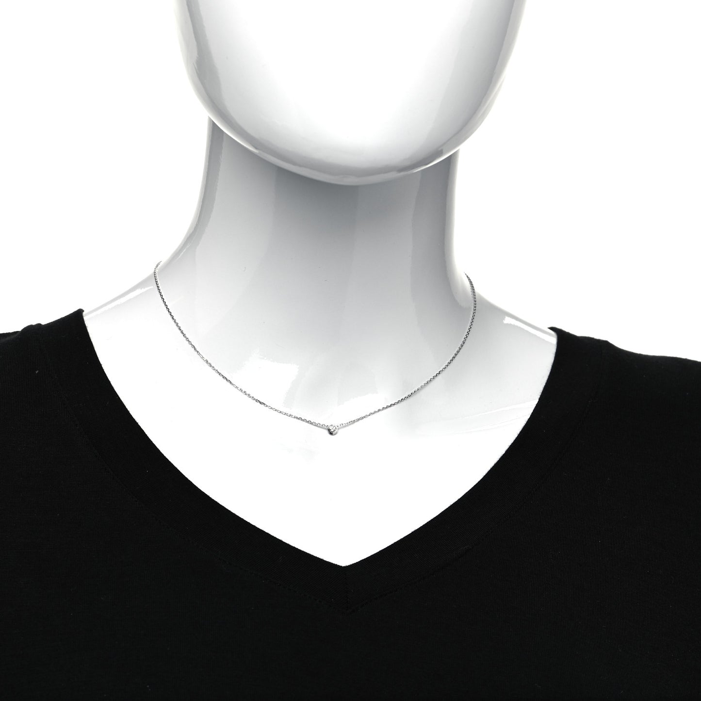 18K White Gold Diamond XS D'Amour Pendant Necklace
