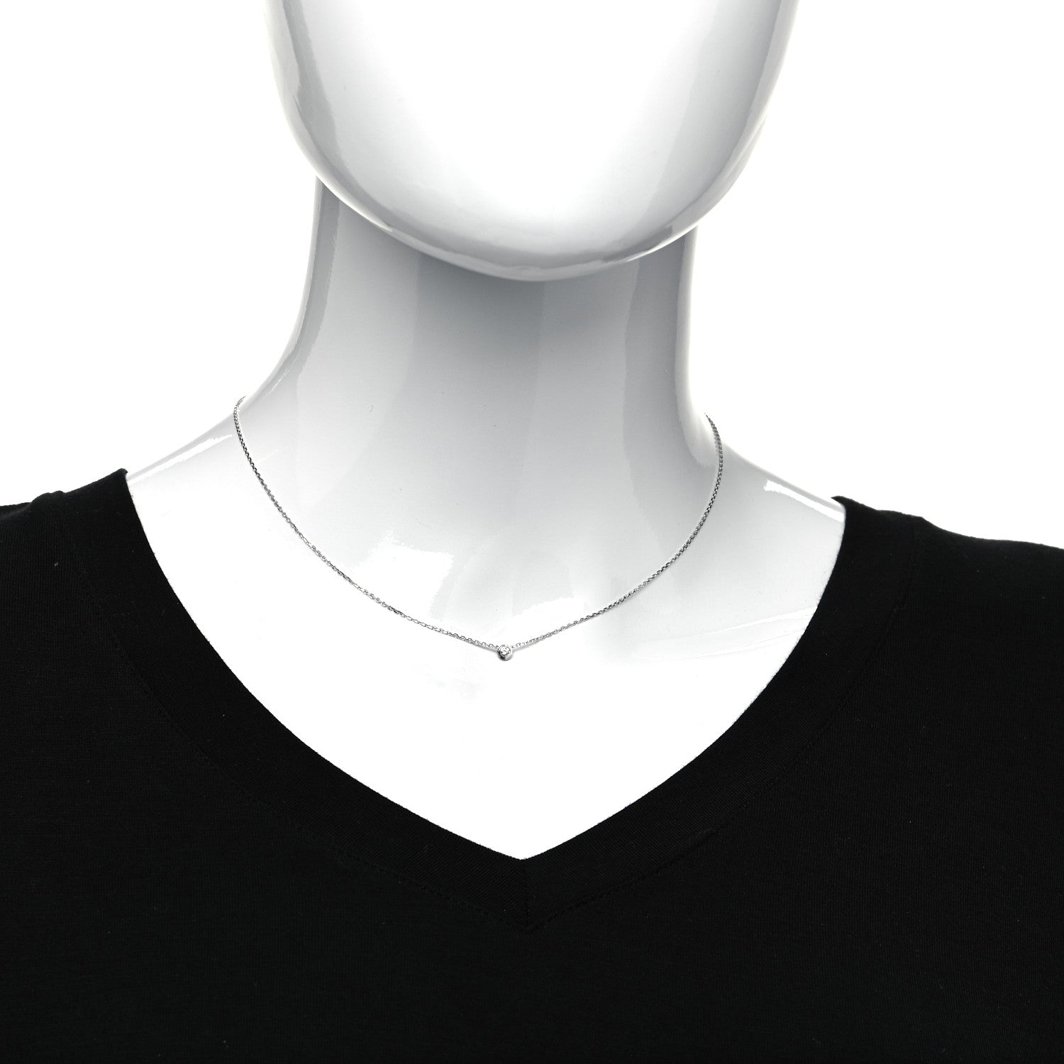 Cartier 18K White Gold Diamond XS D'Amour Pendant Necklace 2 of 6