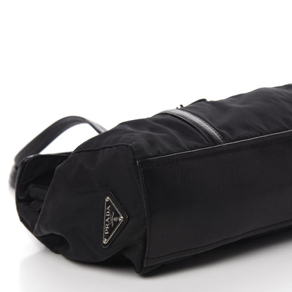 Prada Soft Calfskin Tessuto Nylon Shoulder Bag Black 8 of 13