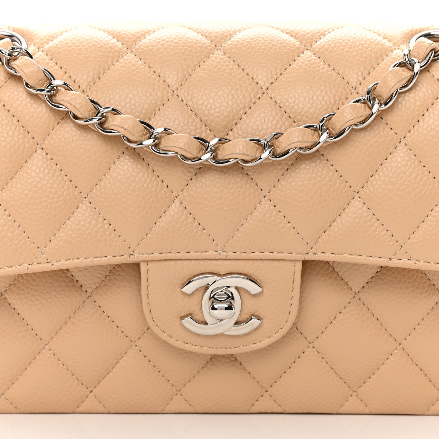 Chanel Caviar Quilted Small Double Flap Beige 8 of 12