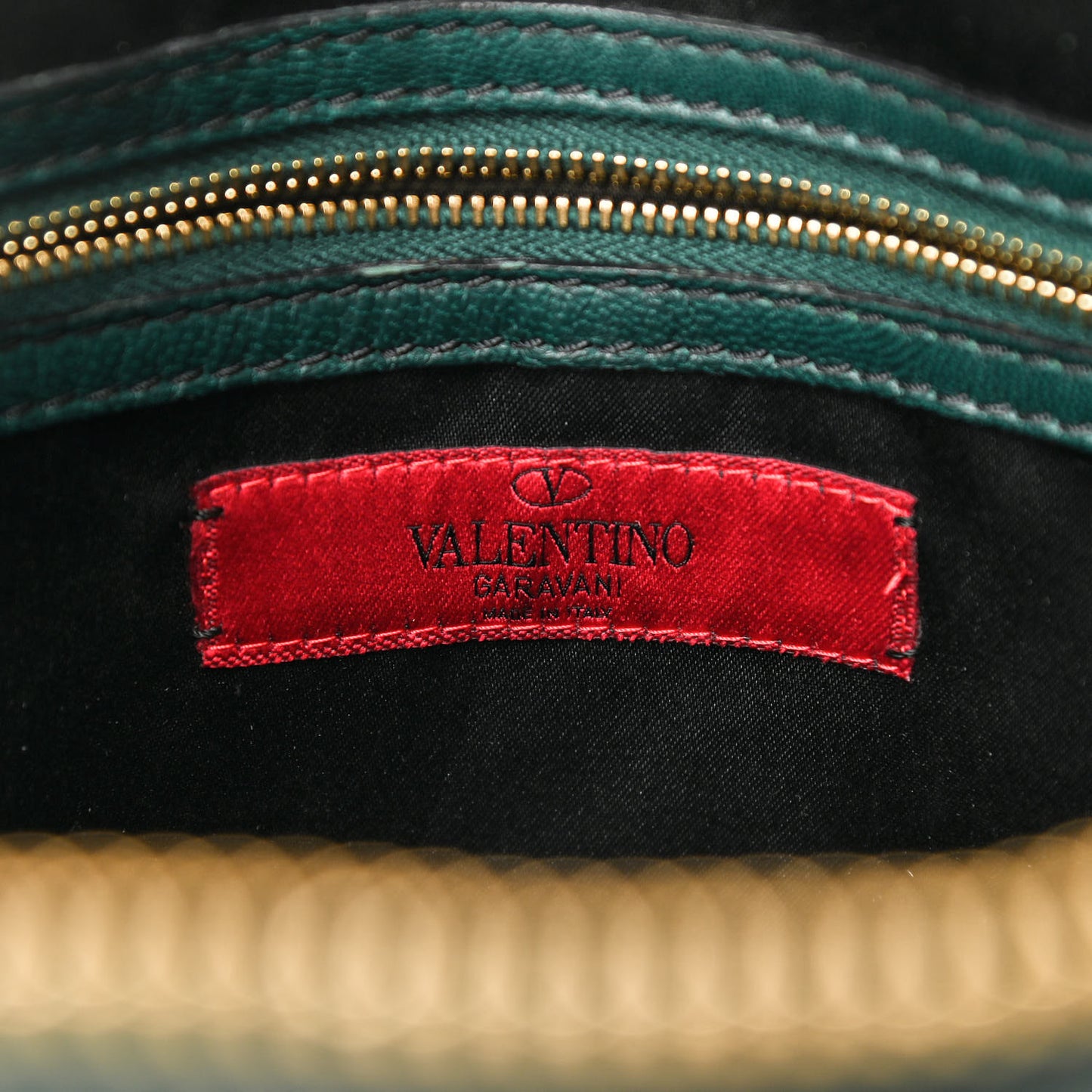 Nappa Pleated Petale Tote Green