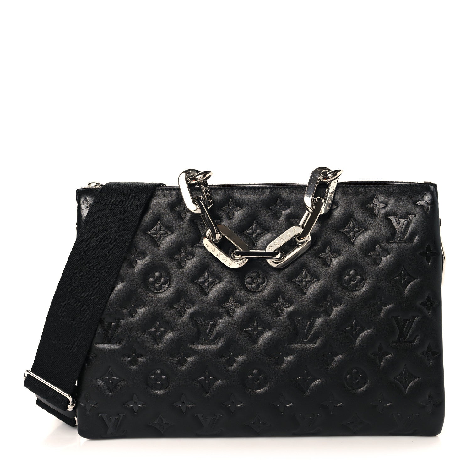 Louis Vuitton Lambskin Embossed Monogram Coussin MM Black 1 of 11