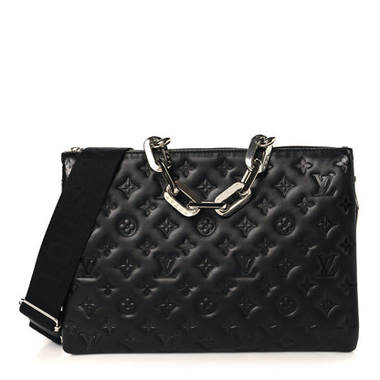 Louis Vuitton Lambskin Embossed Monogram Coussin MM Black 1 of 11