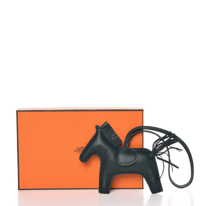 Hermes Milo Lambskin Grigri Rodeo Horse Bag Charm MM Vert Cypress 5 of 5