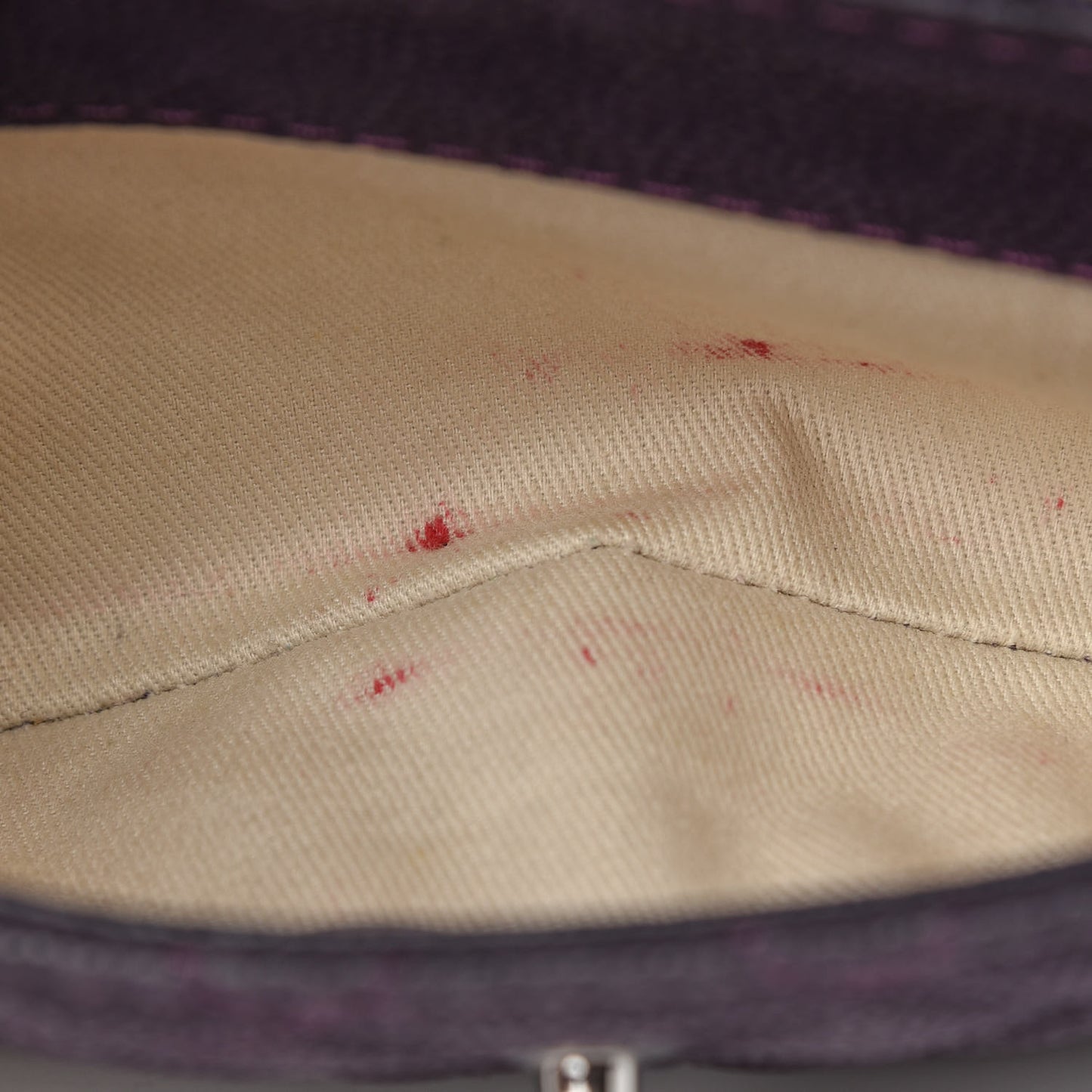 Iridescent Caviar Quilted Small Lady Pearly Flap Plum