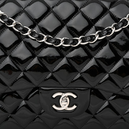 Chanel Patent Quilted Jumbo Double Flap Black 8 of 12