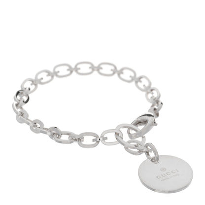 Gucci Sterling Silver Link Round Charm Bracelet 1 of 4