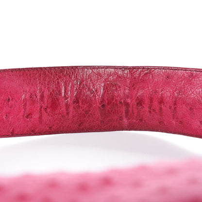 Gucci Ostrich Bamboo Ring Half Moon Hobo Pink 8 of 11