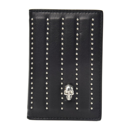 Alexander McQueen Calfskin Studded Skull Card Holder Black 1 of 7