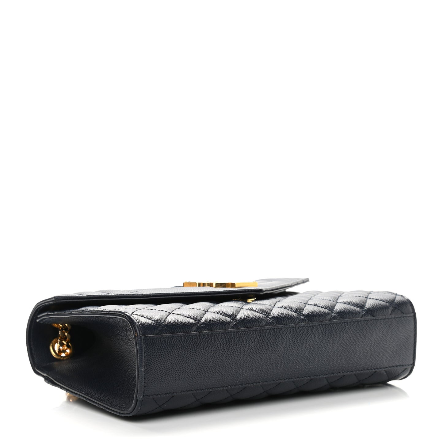 Grain De Poudre Textured Mixed Matelasse Triquilt Medium Monogram Satchel Deep Marine
