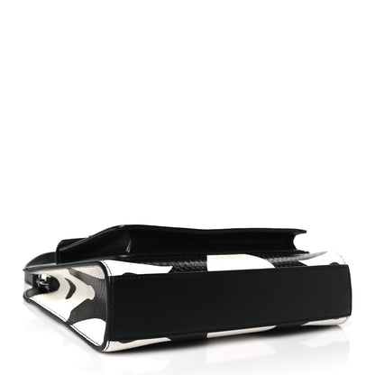 Burberry Calfskin Snakeskin Cow Print Mini Pocket Bag Black White 4 of 9