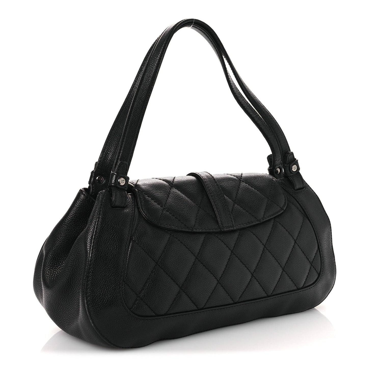 Caviar Quilted Small Mademoiselle Flap Bag Black
