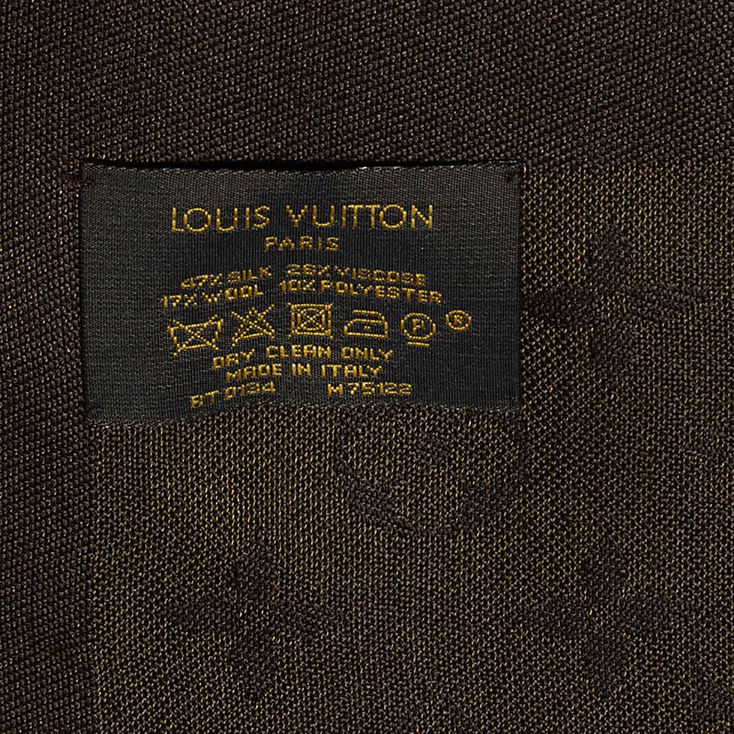 Silk Lurex Wool Monogram Shine Shawl Brown