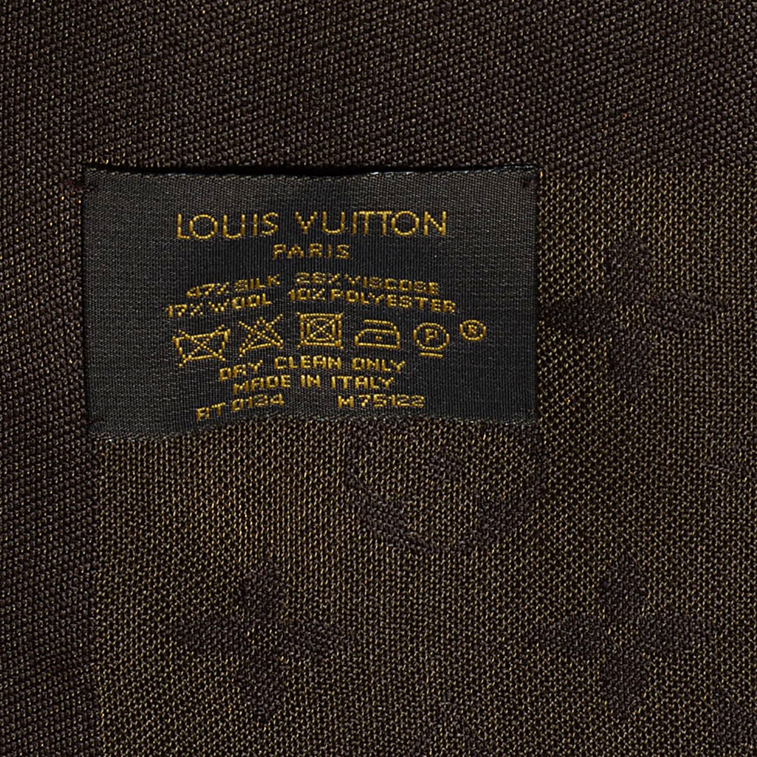 Louis Vuitton Silk Lurex Wool Monogram Shine Shawl Brown 5 of 5