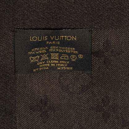 Louis Vuitton Silk Lurex Wool Monogram Shine Shawl Brown 5 of 5