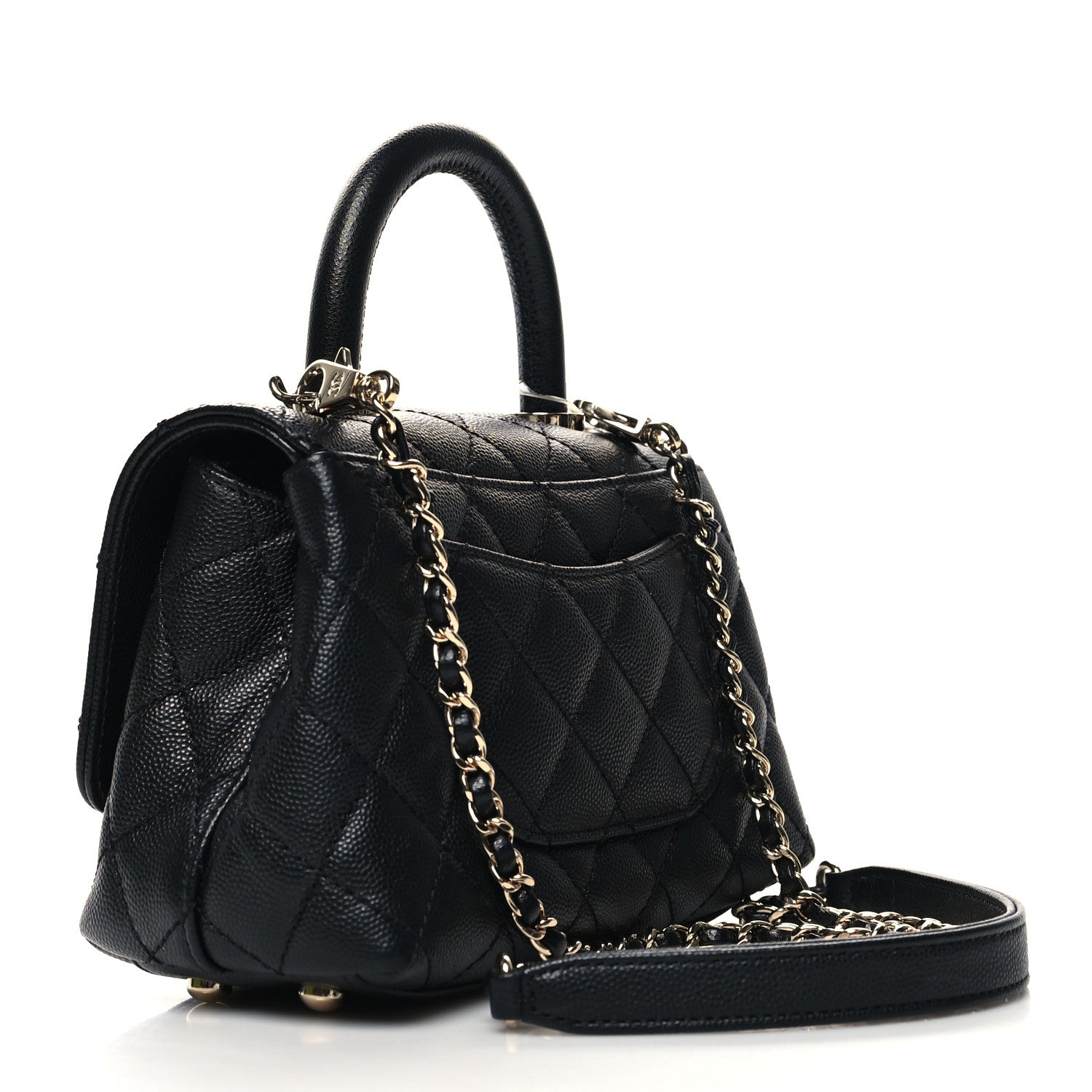 Chanel Caviar Quilted Extra Mini Coco Handle Flap Black 3 of 11
