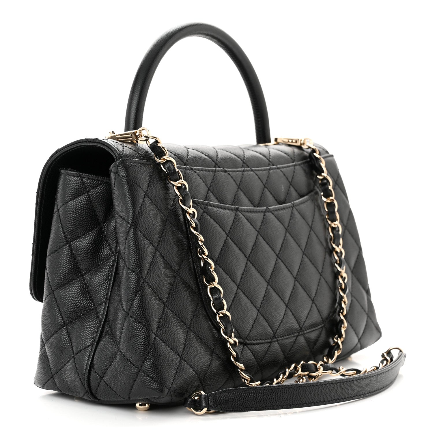 Chanel Caviar Quilted Small Coco Handle Flap Black 3 of 11
