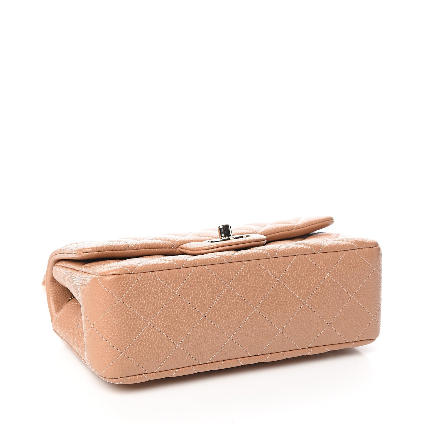 Caviar Quilted Mini Rectangular Flap Dark Beige