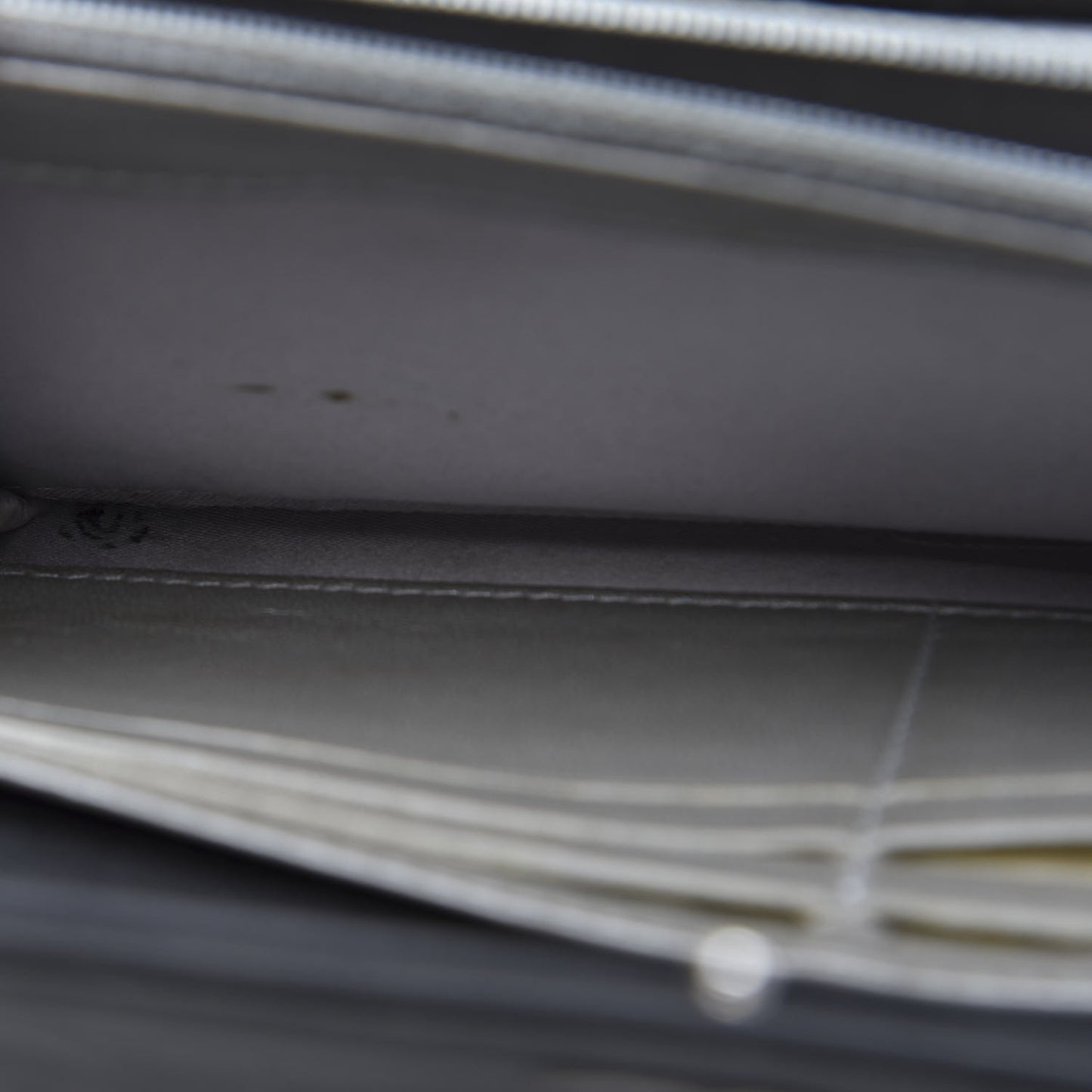 Lambskin Embossed Camellia Large Gusset Flap Wallet Black