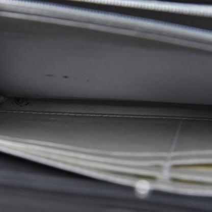 Chanel Lambskin Embossed Camellia Large Gusset Flap Wallet Black 9 of 11