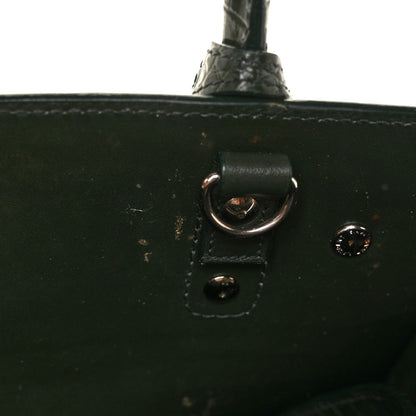 Saint Laurent Calfskin Crocodile Embossed Nano Sac De Jour Dark Green 11 of 11