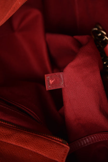 Chanel Iridescent Caviar Quilted Country Chic Hobo Red 9 of 14
