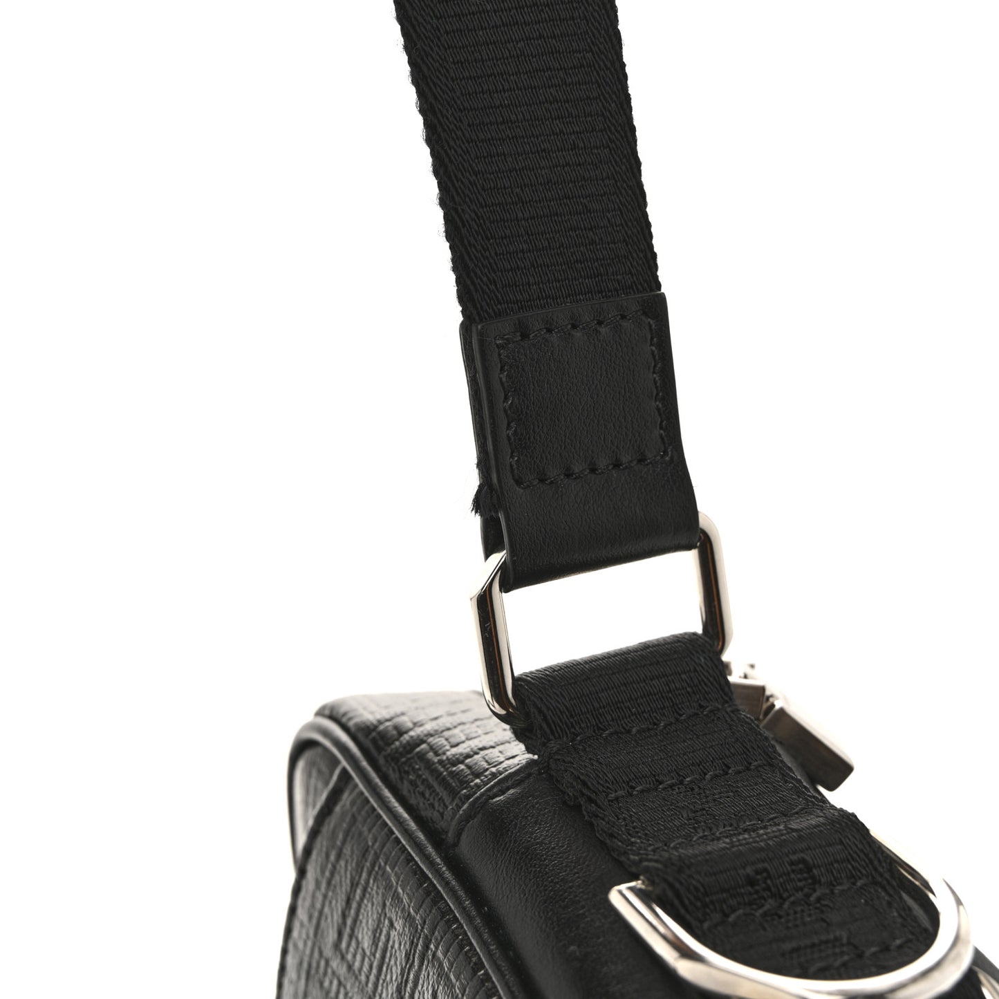 Coated Canvas Logo Embossed Body Pouch Black Black