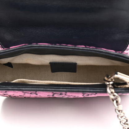 Gucci Monogram Multicolor Matelasse Diagonal Mini GG Marmont Top Handle Shoulder Bag Pink Blue 9 of 23