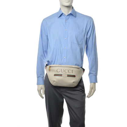Gucci Grained Calfskin Logo Belt Bag White 2 of 9