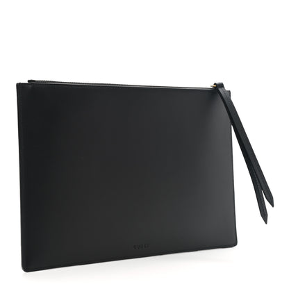 Gucci Calfskin GucciGhost Life is Gucci Zip Pouch Black 3 of 9