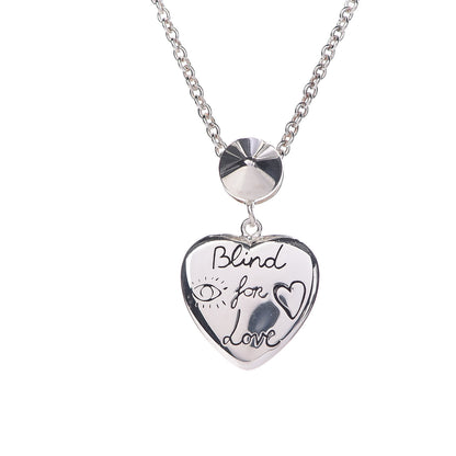 Gucci Sterling Silver Crystal Blind For Love Pendant Necklace 4 of 6