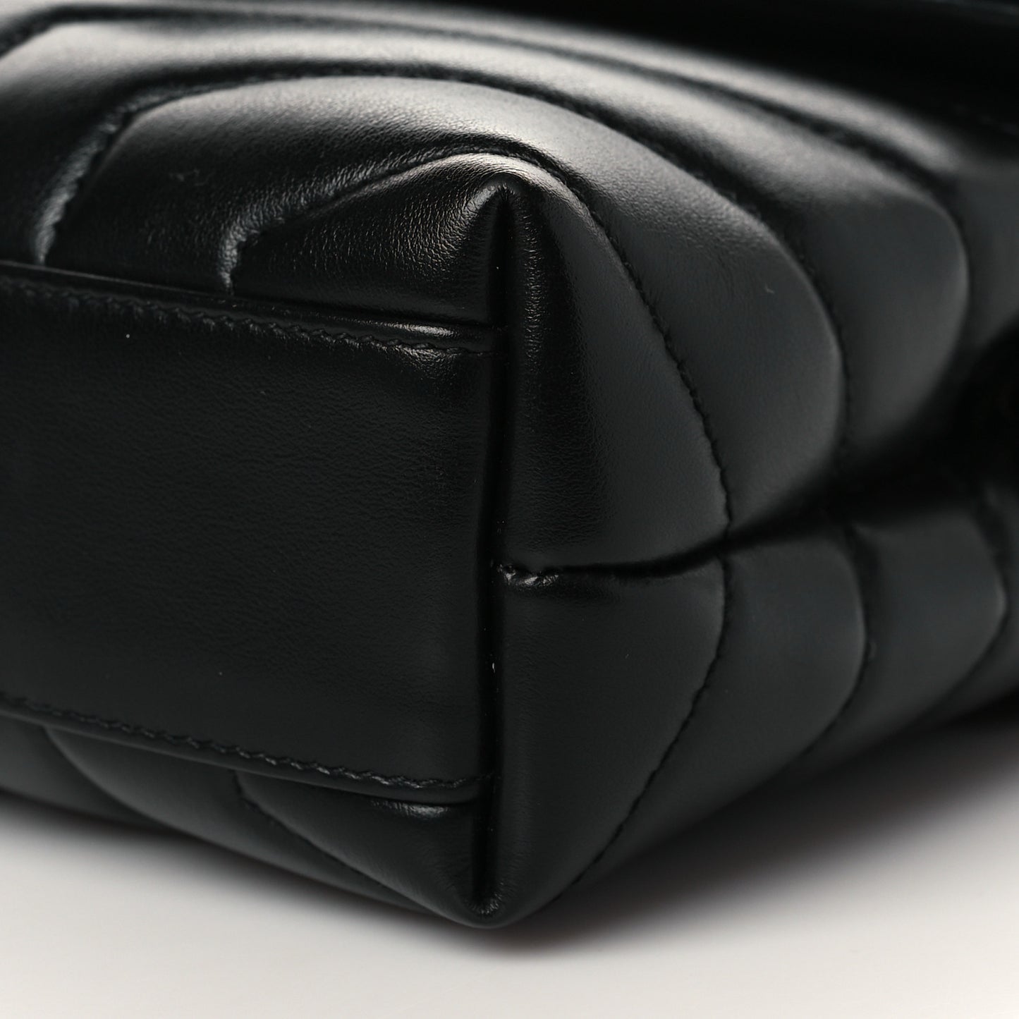 Calfskin Y Quilted Monogram Toy Loulou Crossbody Bag Black