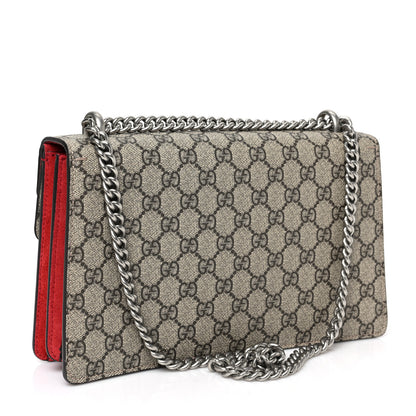 Gucci GG Supreme Monogram Suede Small Dionysus Shoulder Bag Beige Ebony Vulcanic Red 3 of 10