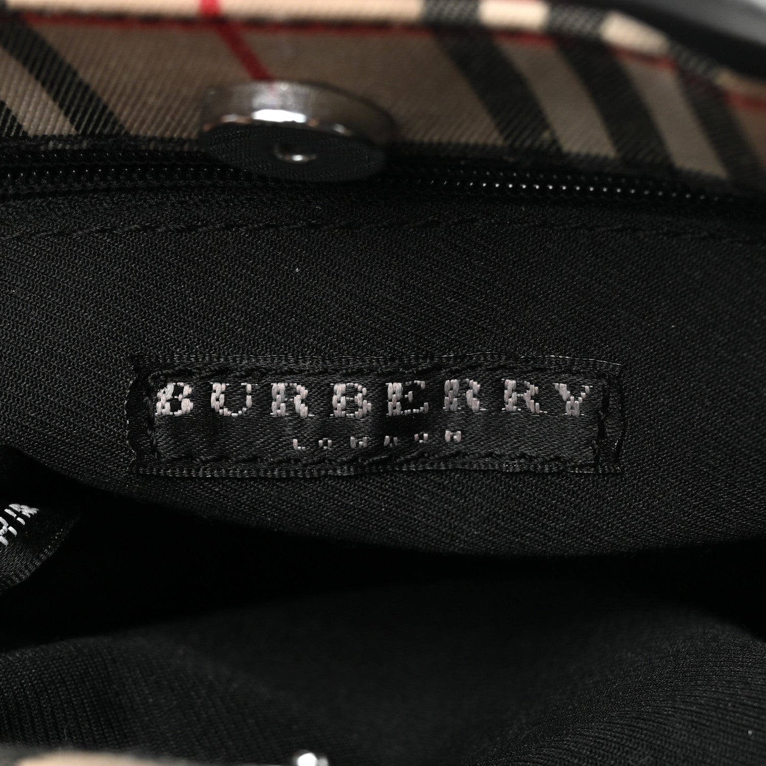Burberry Canvas Check Small Tote Black 5 of 8