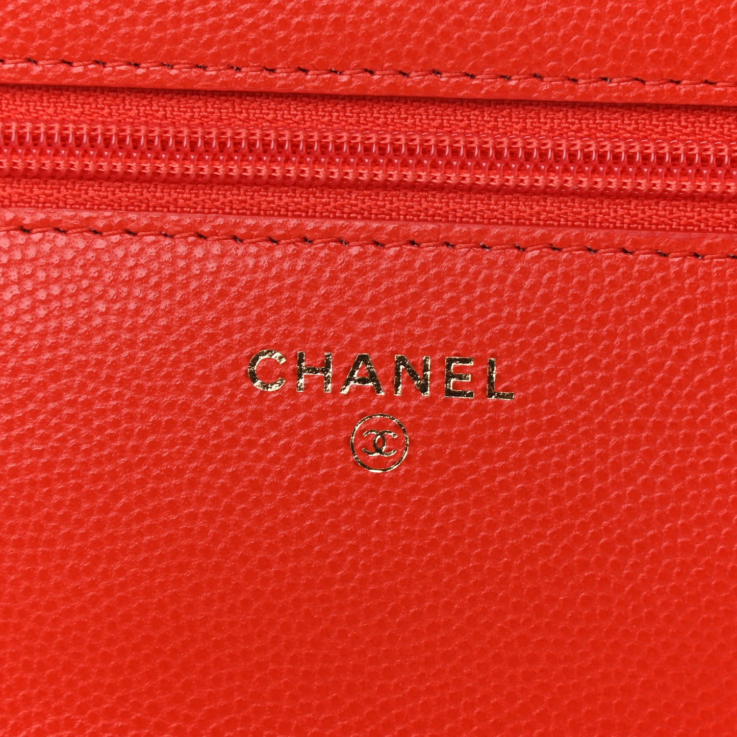 Caviar Quilted Wallet On Chain WOC Orange