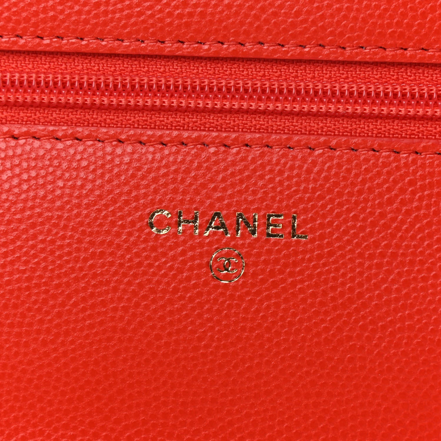 Chanel Caviar Quilted Wallet On Chain WOC Orange 5 of 9