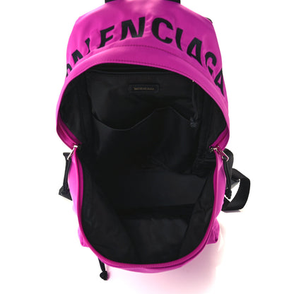 Balenciaga Sport Nylon Logo Embroidered S Wheel Backpack Fuchsia Black 5 of 11