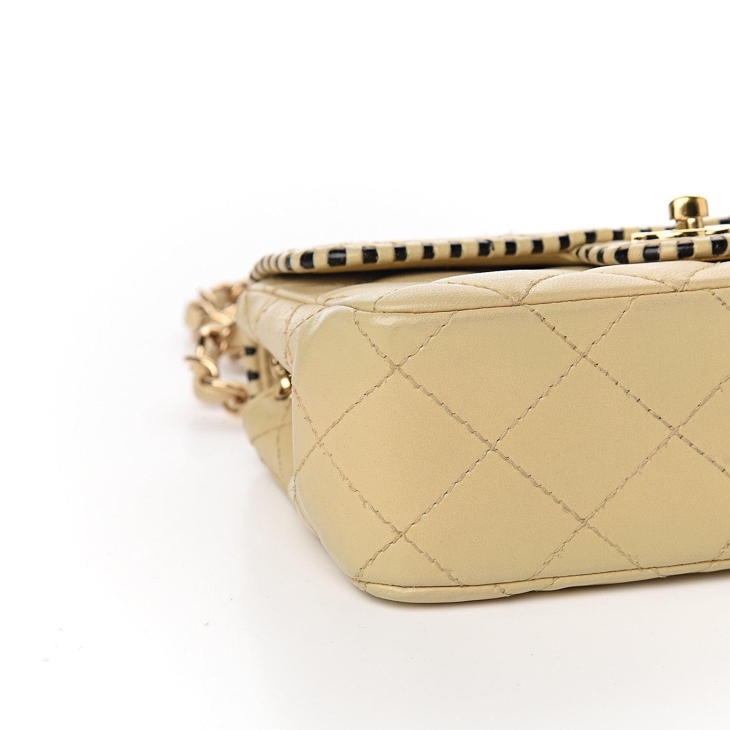 Chanel Lambskin Quilted Mini Rectangular Flap Beige 7 of 9