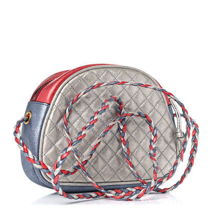 Gucci Laminated Nappa Trapuntata Mini Zumi Dome Shoulder Bag Rosso Marine Argento 3 of 13