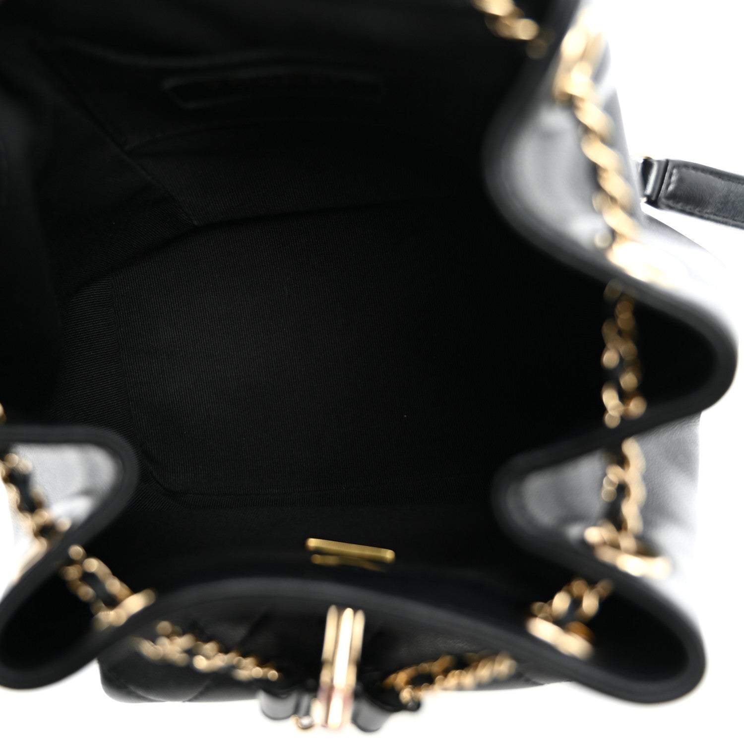Chanel Lambskin Quilted Small Duma Drawstring Backpack Black 4 of 9